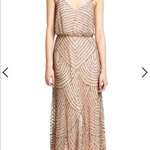 Adrianna Papell Art Deco Blouson Beaded Gown